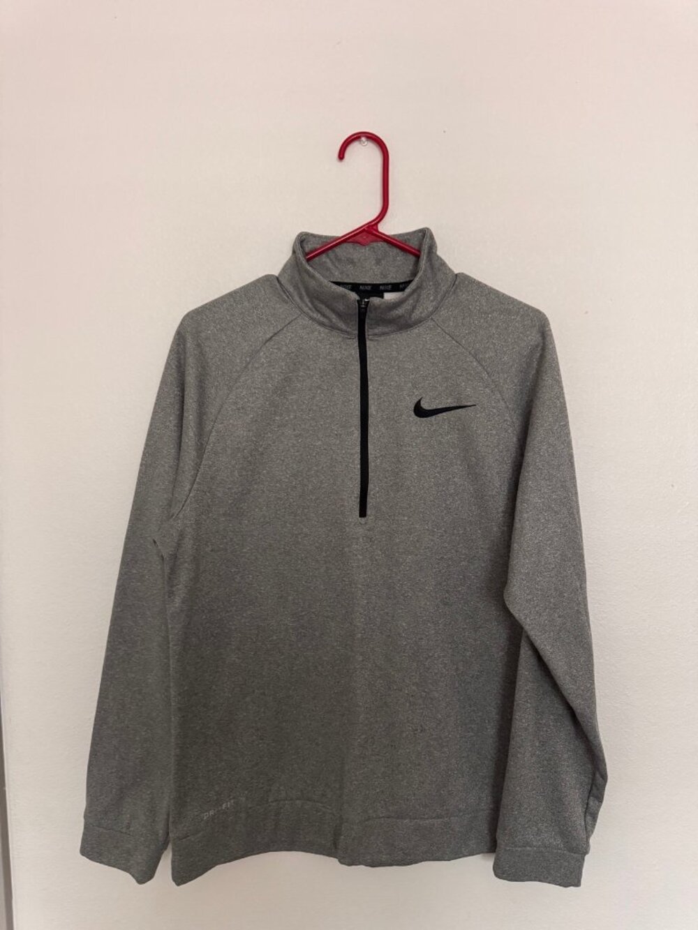 Nike Dri-FIT Quarter Zip Pullover Mens M Gray Training Golf Sweatshirt
